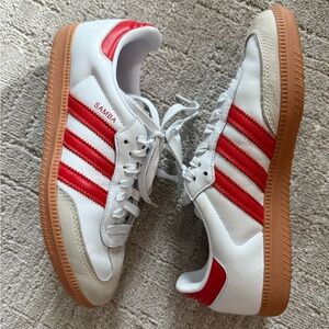 Women's Adidas Samba OG White and Red Size 6.5
